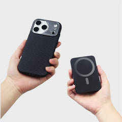 Carbon Fiber Texture Case for iPhone | Alloy Lens MagSafe Phone Cover