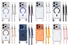 Crossbody Lanyard Clear Case for iPhone | Adjustable Shoulder Strap MagSafe Hard Cover