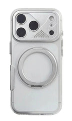 Mecha-Style 360° Rotating Magnetic Bracket Case For iPhone |  Magsafe Clear Shockproof Stand Holder Cover