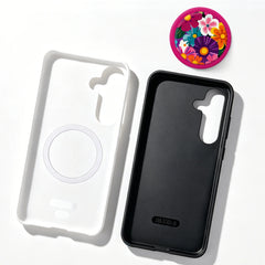 Floral Phone Case with Matching Magnetic Grip For Samsung Galaxy | Colorful Groovy Flower Phone Cover