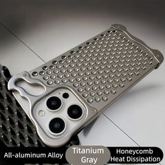 Honeycomb Metal Aluminum Alloy Heat Dissipation Bumper Phone Case for iPhone