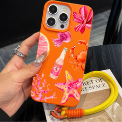 Cute Starfish Phone Case with Lanyard For iPhone