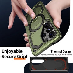 Heavy Duty Armor Rigged MagSafe Phone Case for Samsung Galaxy with Kickstand