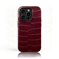 Burgundy Style Patterned Double-Layer Phone Case for iPhone