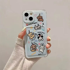 Cute Dog and Cat Phone Case For IPhone | Card Wallet Phone Cover
