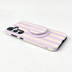 MagSafe Pink Striped Case For Samsung Galaxy with Phone Ring Holder