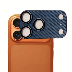 Carbon Fiber Texture Metal Camera Lens Protector for iPhone| Tempered Glass