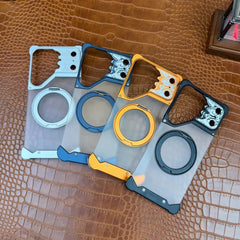 Aluminum Minimalist Bumper MagSafe Ring Kickstand Phone Case for Samsung Galaxy