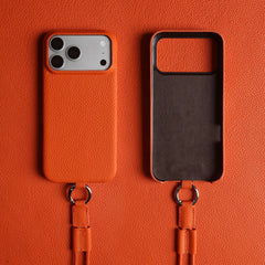 Crossbody Lanyard Genuine Leather Phone Case for iPhone