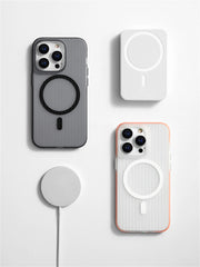Transparent Matte Armor Shockproof Cover iPhone | Magsafe Wireless Charger Case