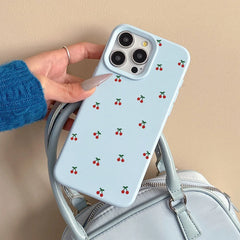 Cute Cherry Print Silicone Phone Cover For iPhone
