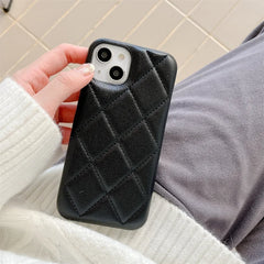 Quilted Leather iPhone Case | Crossbody Lanyard Chain | Wallet Card Holder Phone Cover