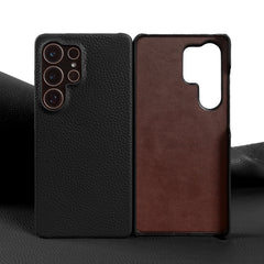 Lychee Grain Genuine Leather Case For Samsung Galaxy