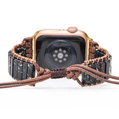 Boho Natural Stone Beaded Watch Band For Apple Watch | Handcrafted Imperial Jasper Bracelet Strap