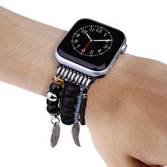 Boho Colorful Beaded Bracelet Band with Silver Charms  For Apple Watch | Jewelry Strap