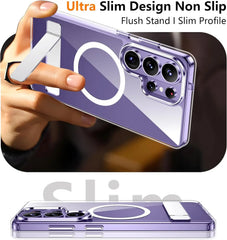 Magnetic MagSafe Case for Samsung Galaxy | Military Grade Shockproof Cover and Hidden Kickstand