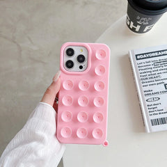 Soft Silicone Suction Cup Phone Case For iPhone