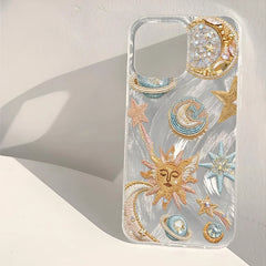 Golden Mystic Sky Celestial Print Case for iPhone