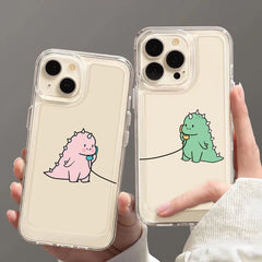 Cute Dinosaur Couple Phone Case For iPhone | Shockproof | Non-Slip Cover