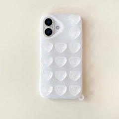 Trendy 3D Heart Suction Cup iPhone Case | Soft Silicone Hands-Free Mirror Selfie Cover