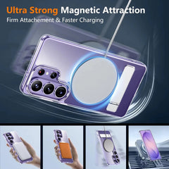 Magnetic MagSafe Case for Samsung Galaxy | Military Grade Shockproof Cover and Hidden Kickstand