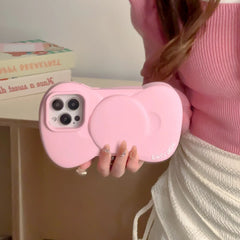 Cute Pink Bow Silicone Phone Case for iPhone | Girly Covers