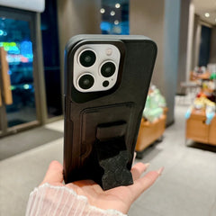 Business Leather Texture with Card Holder Slot and Stand Phone Case For iPhone