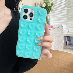 Trendy 3D Heart Suction Cup iPhone Case | Soft Silicone Hands-Free Mirror Selfie Cover