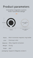 Double-Sided MagSafe Phone Ring Holder | Magnetic 360° Rotation Grip and Stand