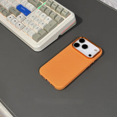 Orange Plaid Carbon Magnetic Case for iPhone