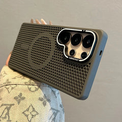 Honeycomb Mesh Cooling MagSafe Case for Samsung Galaxy with Alloy Lens Bracket