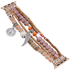 Boho Colorful Beaded Bracelet Band with Silver Charms  For Apple Watch | Jewelry Strap