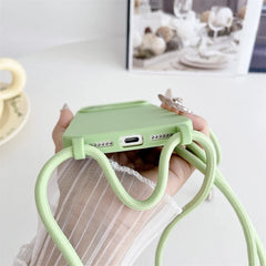 Crossbody Lanyard Cord Liquid Silicone Soft Case for iPhone