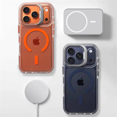 Transparent MagSafe Lens Bracket Case for iPhone