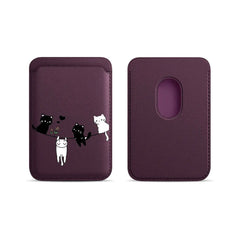 Cute Cat Print Magnetic Card Holder | MagSafe Wallet Cover