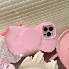 Cute Pink Bow Silicone Phone Case for iPhone | Girly Covers