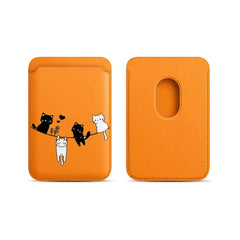 Cute Cat Print Magnetic Card Holder | MagSafe Wallet Cover