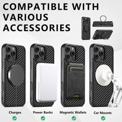 Premium Leather MagSafe Case with 360 Rotating Ring Stand for iPhone