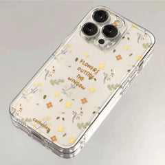 Floral Pattern Protective Cover for iPhone | Transparent Soft Cover