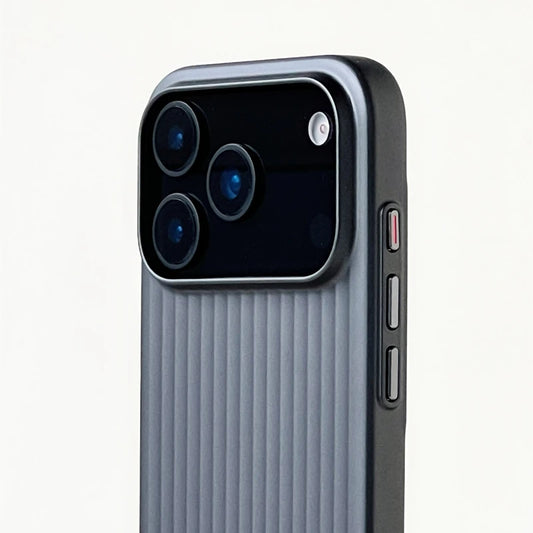Luggage Style Vertical Groove MagSafe For iPhone | Suitcase Textured Metallic Cover Phone Case