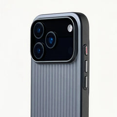 Luggage Style Vertical Groove MagSafe For iPhone | Suitcase Textured Metallic Cover Phone Case
