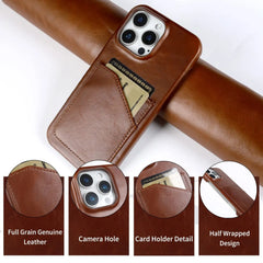Genuine Leather with Card Slot Case For iPhone | Aesthetic Vintage Phone Back Cover
