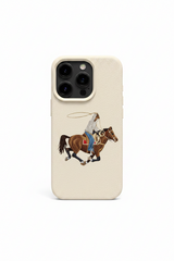 Retro Cowboy Riding Horse Soft Phone Case For iPhone