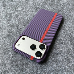 Carbon Fiber Kevlar Pattern Phone Case for iPhone | Retro Business Leather Phone Cover