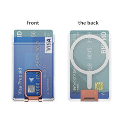 Strong Transparent Magnetic Magsafe Card Wallet | Metal Stand Holder Clear Case For iPhone