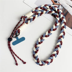 Hand-Woven Crossbody Phone Lanyard Strap | Creative Multi-Color Braided Cellphone Shoulder Neck Cord with Universal Case Insert Tab