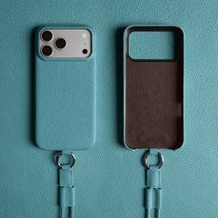 Crossbody Lanyard Genuine Leather Phone Case for iPhone