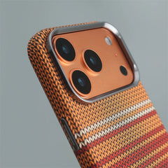 Carbon Fiber Woven Case for iPhone | Magnetic MagSafe Cover with Alloy Lens Protector