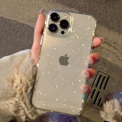 Sparkly Glitter Case for iPhone | Slim Clear Transparent Soft TPU Shockproof Bling Phone Cover