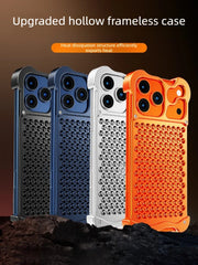 Honeycomb Metal Aluminum Alloy Heat Dissipation Bumper Phone Case for iPhone